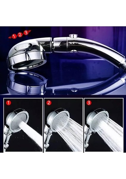 3 Fonksiyonlu Stoplu Tasarruflu Krom Mafsallı Örgülü Duş Seti fırsatları