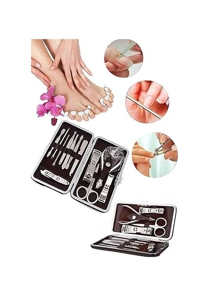 Parça Çantalı Manikür Pedikür Seti ve Elektrikli 12V Tırnak Törpü Manikür Pedikür Makinesi Set modelleri