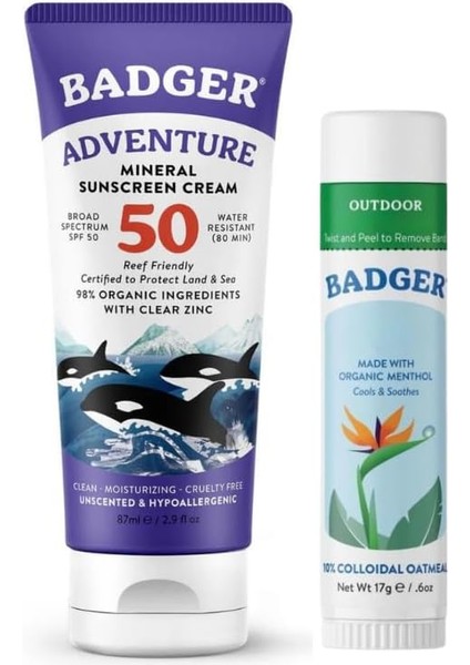 Organik Güneş Seti: Spf 50 Güneş Kremi + Nemlendirici Stick