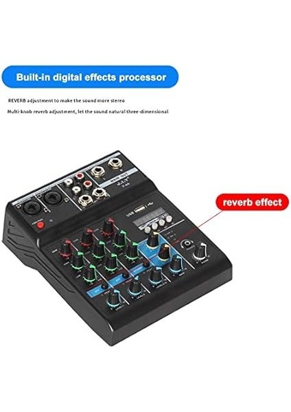Profesyonel 4 Kanallı Bluetooth Mikser Ses Mikseri Dj Konsolu Yankı Etkisi ile Evde Karaoke USB Live Stage Ktv indirimleri