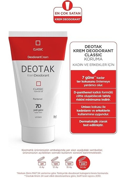 Classic Koruma 7 Güne Kadar Etkili Hassas Ciltler Için Kadın - Erkek Kullanım Krem Deodorant 35 ml modelleri