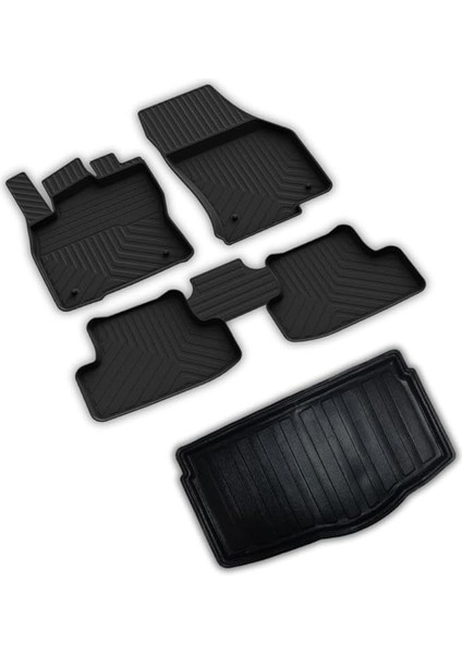 Autoaccessories Volkswagen T-Cross ile Uyumlu 4d Paspas ve Alt 3D Bagaj Havuzu 2019 ve Üstü