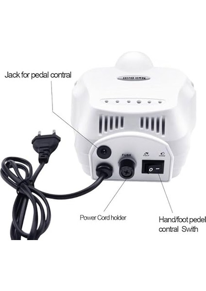 Manikür Pedikür Makinesi Profesyonel 30000 Rpm Elektrikli Freze Tırnak Parlatıcı Törpü 3 Farklı Renk Seçeneği Nail Drill Parlatma Şekil Verme Çok Işlevli Kullanım F601 (Beyaz) fırsatları