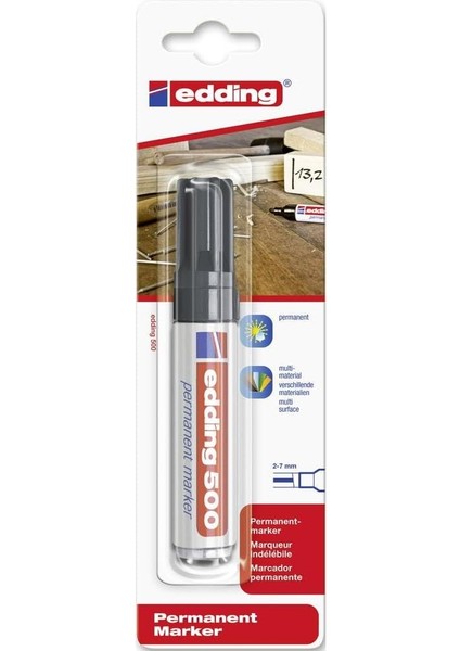 500 Permanent Kalem - Siyah - 1 Kalem - 2-7 mm Kesik Ucu