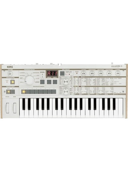 Mıcrokorg-S 37 Vocoder ile Anahtar Analog Modelleme Sentezleyici - Beyaz
