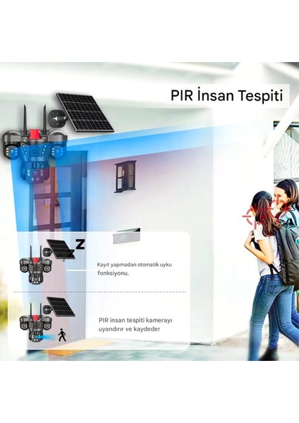 O-Kam 7070 9mp Lens 3 Kamera Ultrahd 4g Solar Gece Görüş Kişi Takip Akıllı Güvenlik Kamerası Çakarlı fiyatları