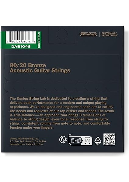 Dunlop DAB1048 Extra Light 80/20 Bronze Akustik Gitar Tel Seti (10-48) fiyatları