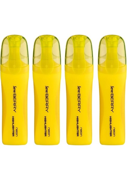 Berry Fosforlu Kalem Sarı 4lu Set