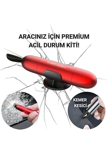 Araç Emniyet Kemer Kesici ve Araç Cam Kırıcı Araç Emniyet Çekici Araç Acil Durum Kiti Sharp Tool Safety Hammer Kırmızı fiyatları