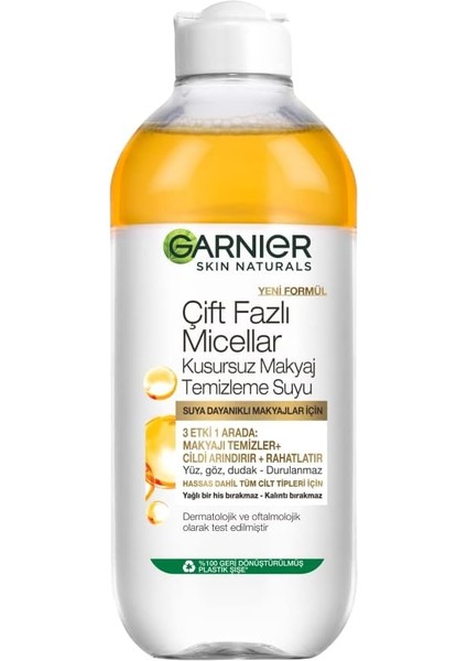 Çift Fazlı Micellar Kusursuz Makyaj Temizleme Suyu 400 ml x 2 Adet fiyatları