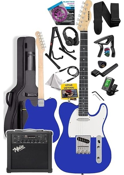 TLX-50BL-25AMP Tele Kasa Maple Klavye 2 Single-Coil 25W Amfili Elektro Gitar fiyatları