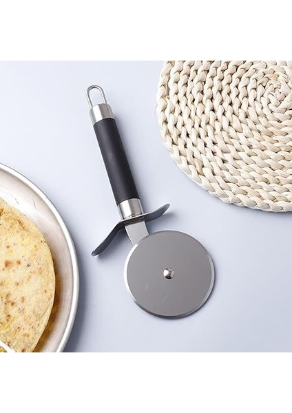 Paslanmaz Çelik Ahşap Saplı Pizza Dilimleyici, Yuvarlak Pizza Kesici Bıçak, Hamur ve Waffle Kesici, Ergonomik Tasarım fiyatları