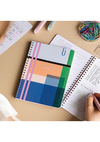 A5 Spiralli Ders Çalışma Planlayıcısı - Study Planner - Sınava Hazırlık Ayt-Tyt-Kpss-Ales-Yds Renkli