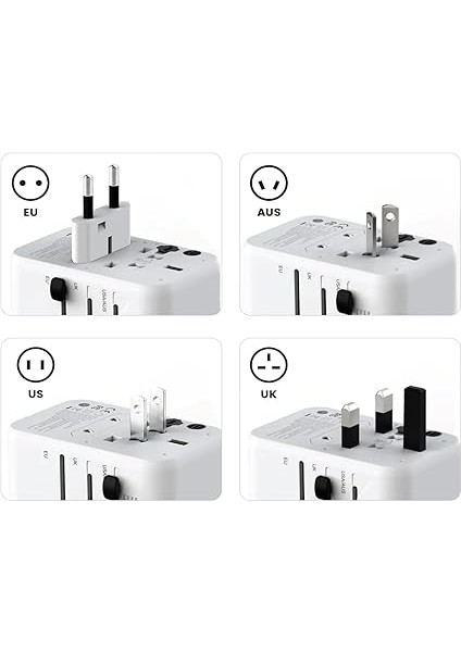 Labs BL80 Universal Seyehat Şarj Adaptörü 35W Gan Çoklu Priz Dönüştürücü (Beyaz) fırsatları