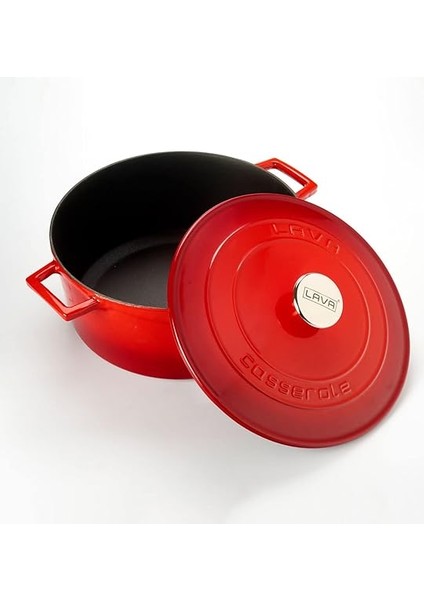 Metal Döküm Yuvarlak Tencere, 28 Cm, Kırmızı fiyatları