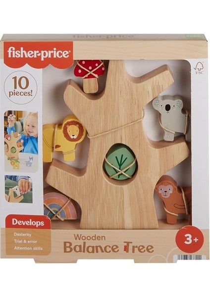 3 Yaş ve Üzeri Çocuklar Için Gelişime Yardımcı 10 Parçalı Üst Üste Dizilebilir Ahşap Denge Ağacı, HXT87