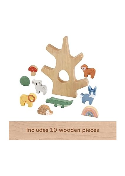 3 Yaş ve Üzeri Çocuklar Için Gelişime Yardımcı 10 Parçalı Üst Üste Dizilebilir Ahşap Denge Ağacı, HXT87 indirimleri