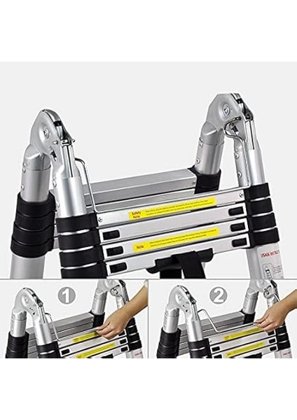 Alüminyum Çift Yönlü Teleskopik Merdiven (Seçenekli) (5,6 Metre - 2 x 9 Basamak) fiyatları