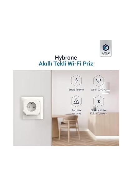 Akım Korumalı Wi-Fi Akıllı Priz, Enerji Izleme, Çocuk Kilidi, 16 Amper, Uygulama ile Uzaktan Kontrol fiyatları