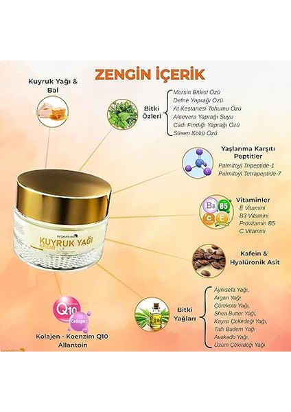 Kuyruk Yağı Kremi | Kırışıklık &amp; Yaşlanma Karşıtı Anti Aging Yüz Bakım Kremi 50ML - Collagen Ilaveli, Nemlendirici Etki modelleri
