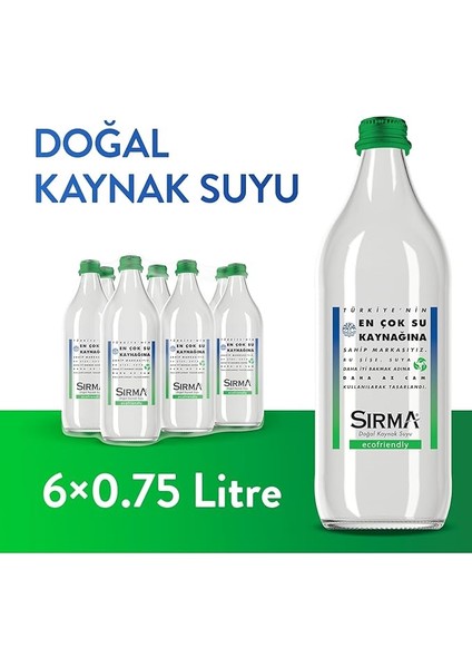 Ecofriendly Cam Şişe Su 6X750 ml fiyatları