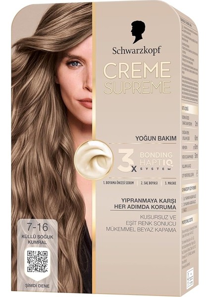 Creme Supreme Saç Boyası 7-16 Küllü Soğuk Kumral