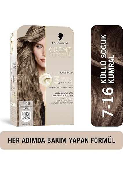 Creme Supreme Saç Boyası 7-16 Küllü Soğuk Kumral fiyatları