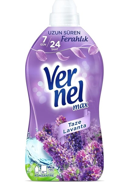 Max Taze Lavanta Kokulu 60 Yıkama Konsantre Çamaşır Yumuşatıcısı (1 x 1440 Ml)