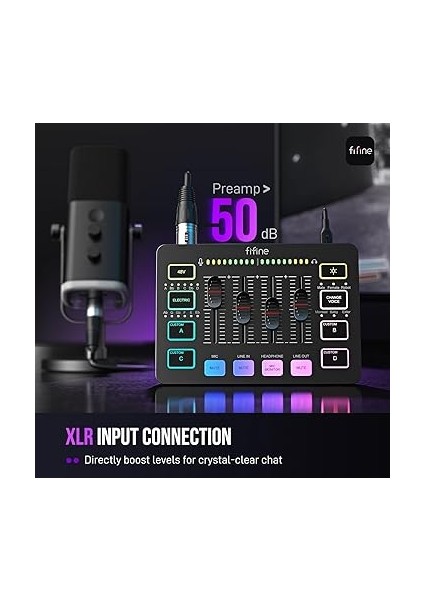 Oyun Ses Mikseri, Xlr Mikrofon Arayüzü ile Akış Rgb Pc Mikser, Bireysel Kontrol, Ses Fader, Sessiz Düğmesi, 48V Fantom Güç, Podcast/kayıt/vokal/oyun Sesli-Ampligame Sc3 fiyatları