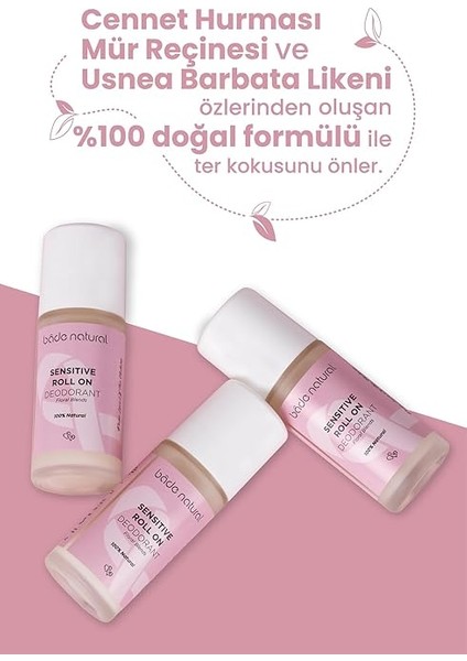 Natural Doğal Roll On Floral Blends Deodorant Hassas Ciltler Için Ter Kokusu Önleyici Vegan 50 ml indirimleri