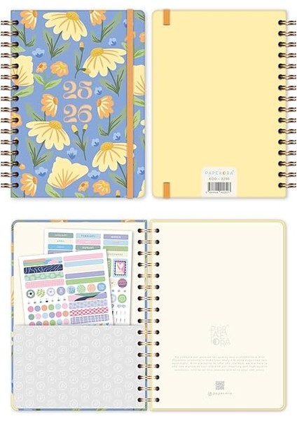 A5 Spiralli 16 Aylık Akademik Ajanda - Çiçekler fırsatları