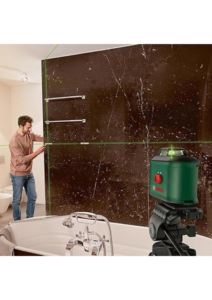 Home &amp; Garden Universallevel 360 Set Çapraz Çizgi Lazeri (24M Çalışma ALANI,360° Yatay Çizgi ile Hizalama, +- 0,4 mm Hassasiyet, 4 Sn. Nivelman Süresi, 4 x Aa Pil, Tt 150 Tripod, Koruma Çantası) fırsatları