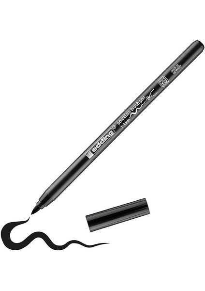 4200 Fırça Uçlu Porselen Kalemi - Siyah - 1 Kalem - Fırça Ucu 1-4 mm