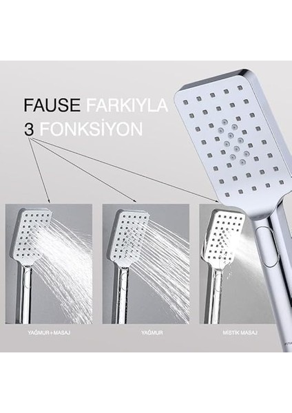 El Duş Başlığı 3 Fonksiyonlu Kare KE122 fiyatları