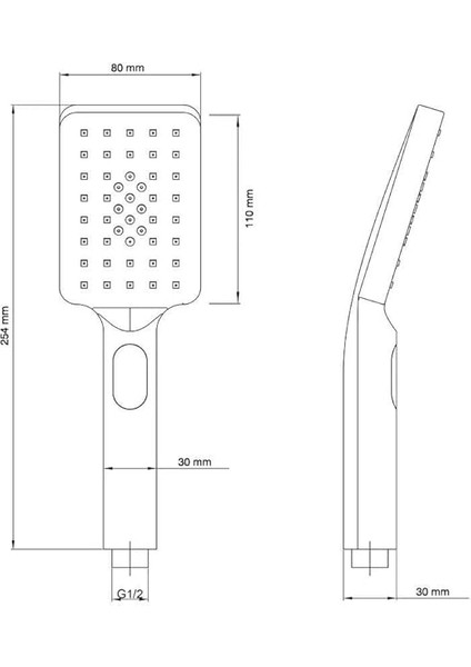 El Duş Başlığı 3 Fonksiyonlu Kare KE122 modelleri