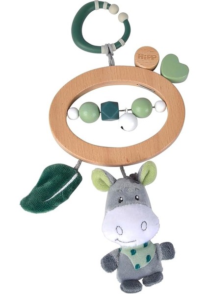 100005880, Eichhorn Baby Hipp Oyuncağı, Sallamalı Oyuncak, Halkalı ve Çıngıraklı, Peluş Eşek Figürlü