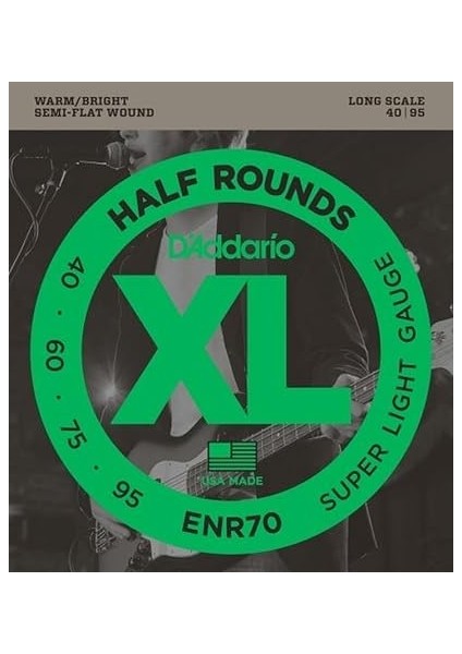 ENR70 Bass Xl Nickel Saitensatz 0,10 cm - 0,24 cm (.040 - .095 Zoll) indirimleri