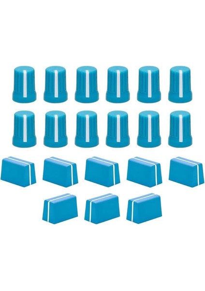 Techtools Chroma Caps Pro Pack (Blue) | Chroma Caps Pro Paketi: 12X 90º Super Knobs, 5x Fader Pro, 3x Magvel Fader Pro.