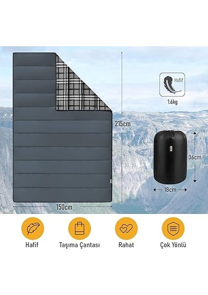 Flanel Kamp Battaniyesi, Seyahat Yorganı Dış Mekan Hafif Kompakt Outdoor Kamp Çadır Karavan Malzemeleri Battaniye 215-150 cm Antrasit fiyatları