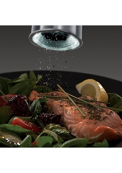 Hobbs Elektrikli Tuz ve Karabiber Öğütücü Seti, Baharat Değirmenleri, Paslanmaz Çelik, Seramik Öğütücü, Öğütme Derecesi Ince ve Iri Ayarlanabilir, LED Aydınlatma, Pilli, Gümüş indirimleri