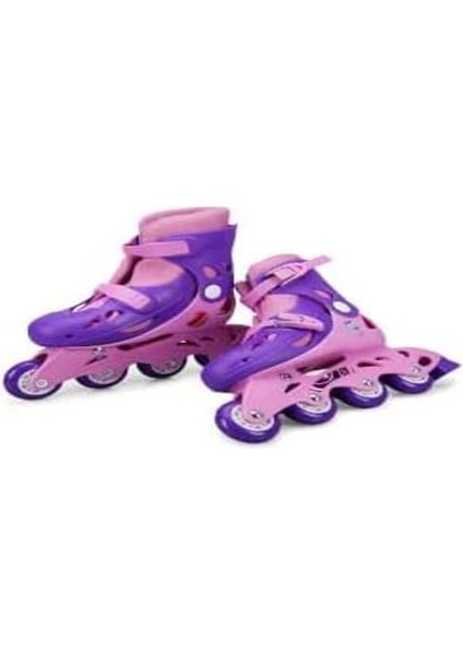 S00002214 Rising Sports Inline 4 Teker Çocuk Pateni Pembe 34-37 Numara, Pembe Mor