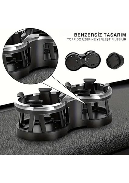 Iki Gözlü Oto Bardak Tutucu Bardak Çoğaltıcı Torpido Üzeri Bardak Tutucu Araç Bardaklık Içecek Tutucu modelleri