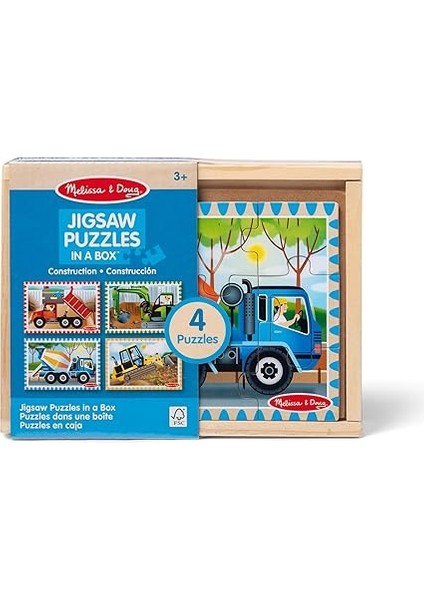 &amp; Doug Ahşap 12X4 Yapboz Seti - Inşaat Araçları fırsatları