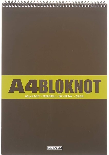 A4 Pet Spiralli Bloknot 80 Yaprak, Çizgili