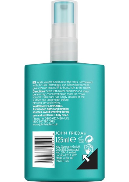 Frieda Volume Lift Kökten Uca Hacim Veren Saç Spreyi 125 ml fiyatları