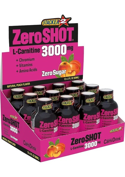 Zeroshot Peach 3000MG 60ML x 12 Adet 1 Paket(1 x 720 Ml)