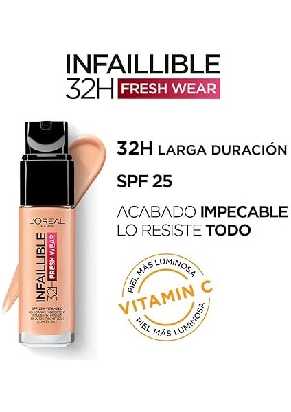 Parıs Infaillible 32H Fresh Wear C Vitaminli Fondöten - 200 Golden Sand 30 ml fırsatları