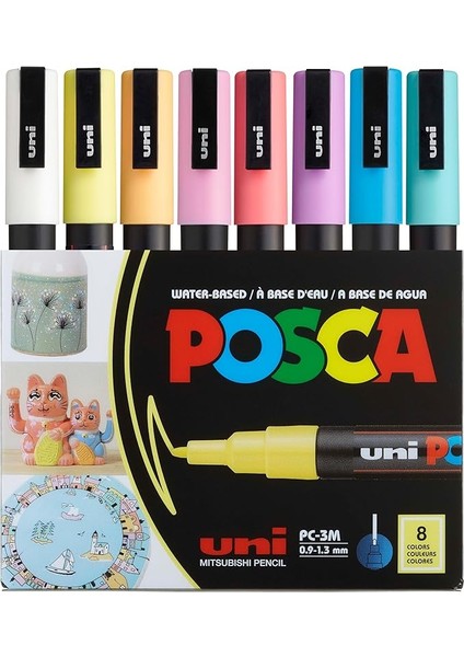 Poster Markörü Posca Set Pc-3m/8c Sc Soft Renk 8 Li