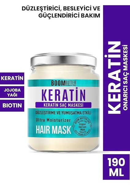 Butter Güçlendirici &amp; Onarıcı Keratin Saç Maskesi, Kırılma Karşıtı &amp; Yoğun Besleyici, Yıpranmış Saçlar Için, Derinlemesine Nemlendirici &amp; Parlaklık Veren Bakım, 190 ml fiyatları