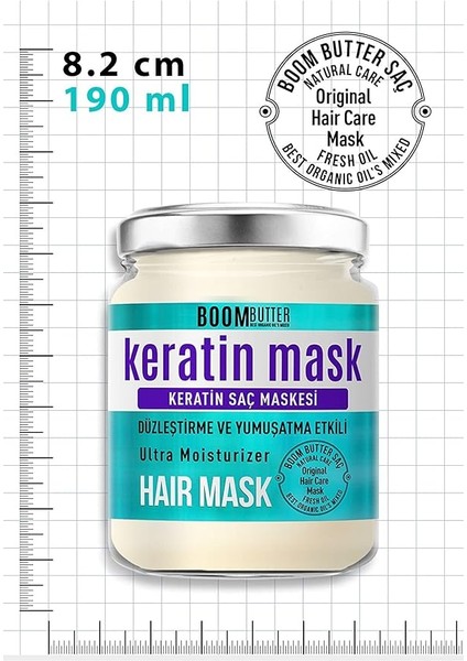 Butter Güçlendirici &amp; Onarıcı Keratin Saç Maskesi, Kırılma Karşıtı &amp; Yoğun Besleyici, Yıpranmış Saçlar Için, Derinlemesine Nemlendirici &amp; Parlaklık Veren Bakım, 190 ml indirimleri